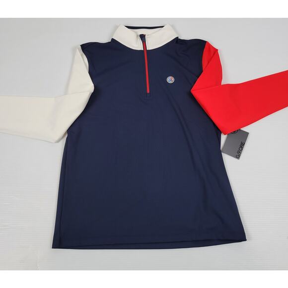 NWT G/Fore Mens Medium Daytona Colorblock‎ Tech G4 USA Golf Performance Sweater - Picture 4 of 11